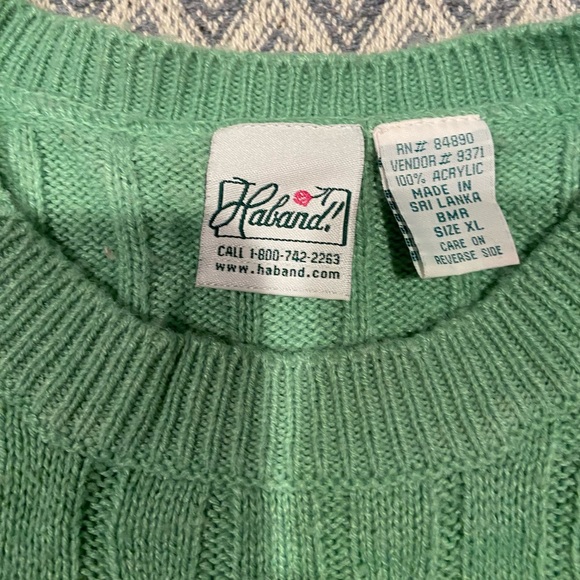 Haband Women’s XL Cable Knit Sweater - Green - Pre-Owned - Picture 10 of 12